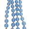 Light Blue Handmade Frosted Glass Beaded Garland with Tassel and Knotted Brown Jute